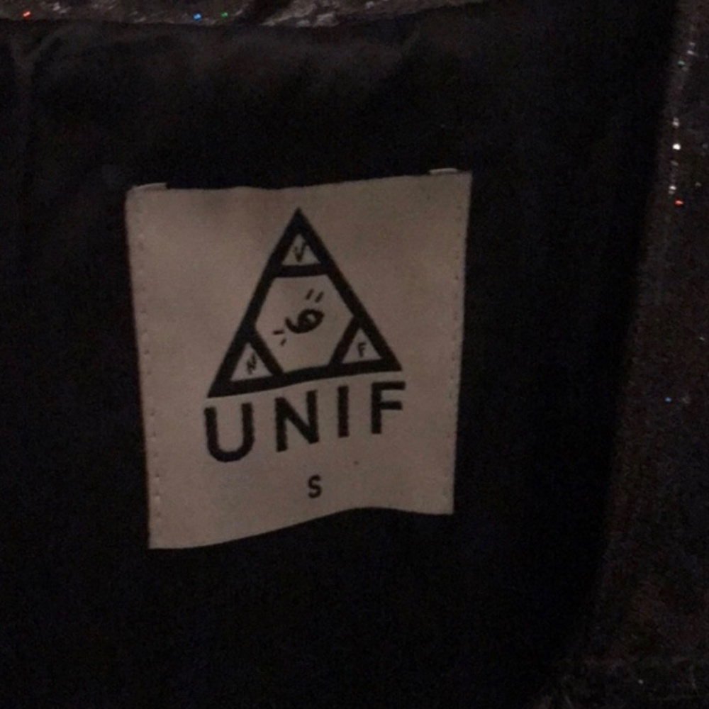 *RARE* UNIF PURPLE GLITTER MOTO VINYL JACKET NEW SIZE S - Picture 7 of 7
